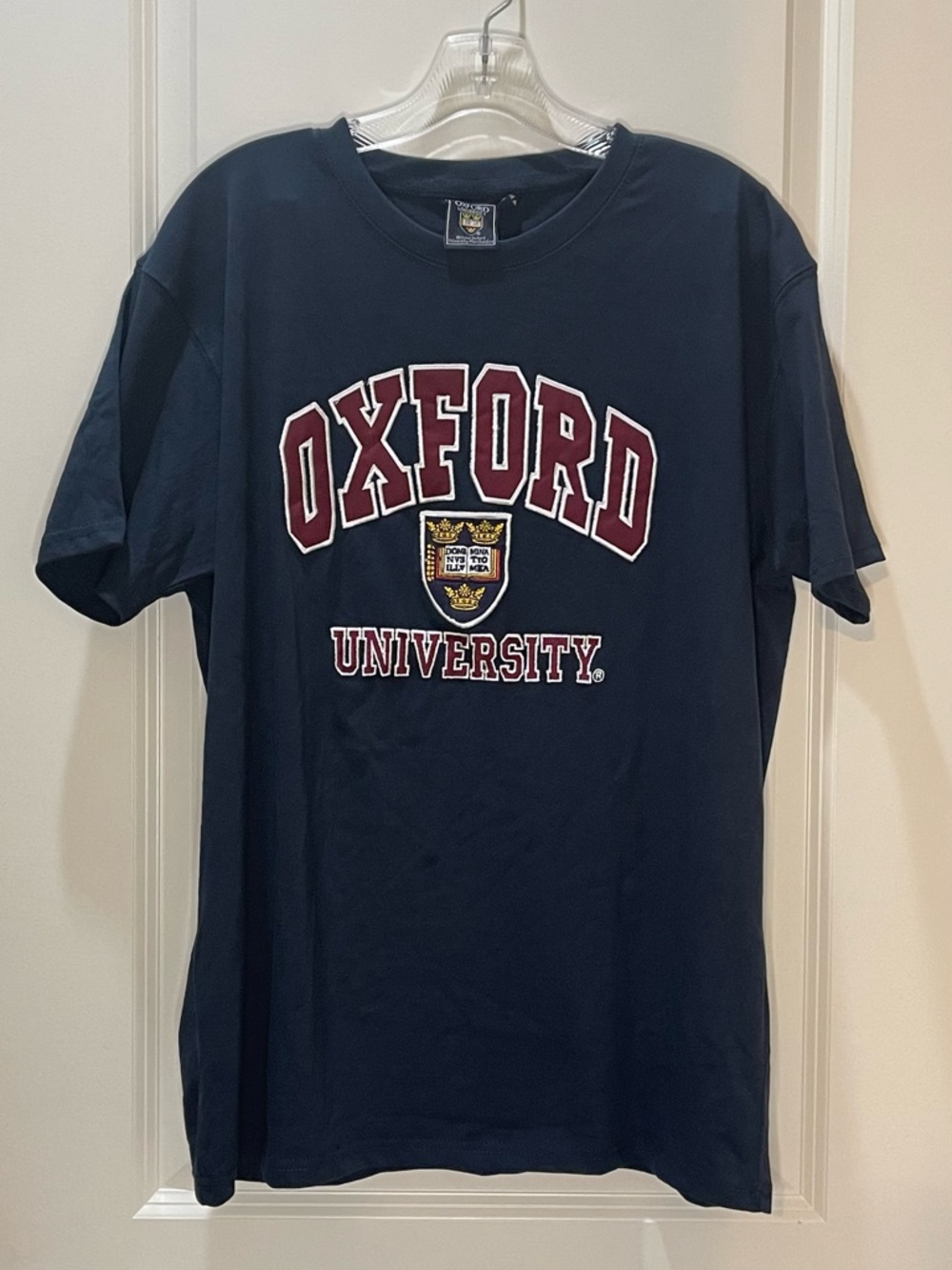 Official Oxford University Navy Short Sleeve Graphic Tee Embroidered 100% Cotton